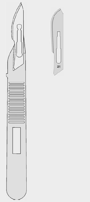 Скальпель одноразовий стерильний фігура 21, 10 шт./пак.Бренд: Zepf (Зепф).